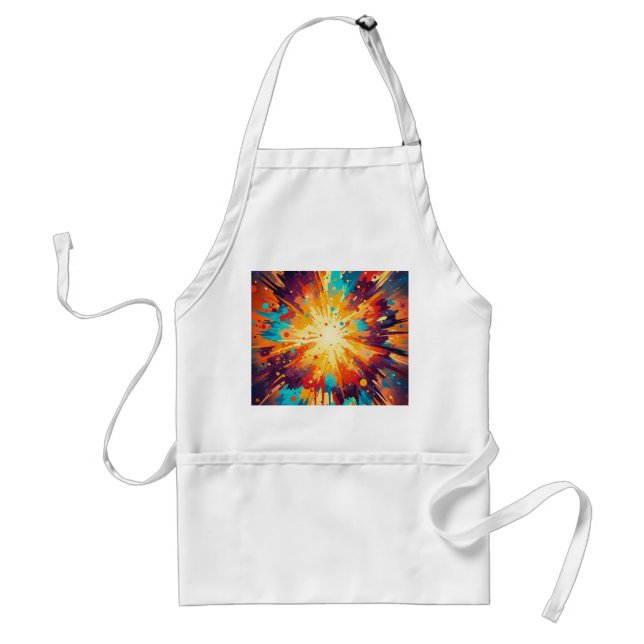 Cosmic Burst Abstract Splatter Art Standard Apron (Front)