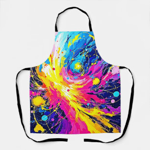 Cosmic Burst: Vibrant Splatter Art Apron