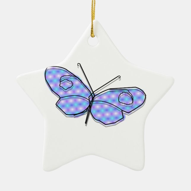 Cosmic Butterfly Ceramic Tree Decoration (Front)