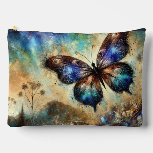 Cosmic Butterfly Fantasy Artwork Accessory Pouch (Front)