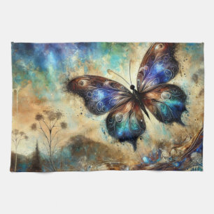 Cosmic Butterfly Fantasy Artwork Tea Towel