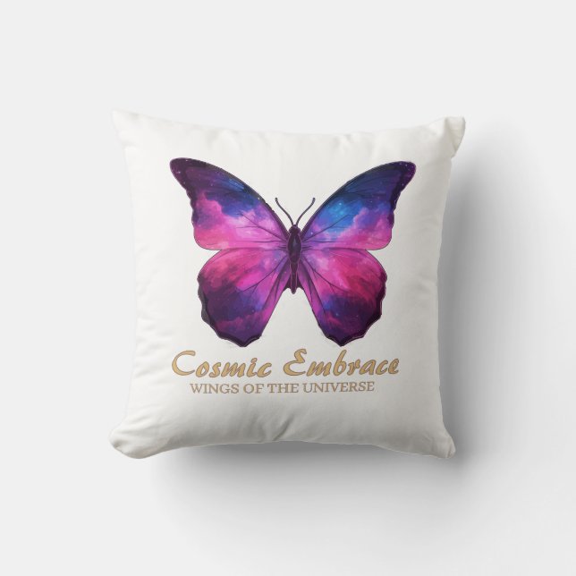Cosmic Butterfly Galaxy Wings Cushion (Front)