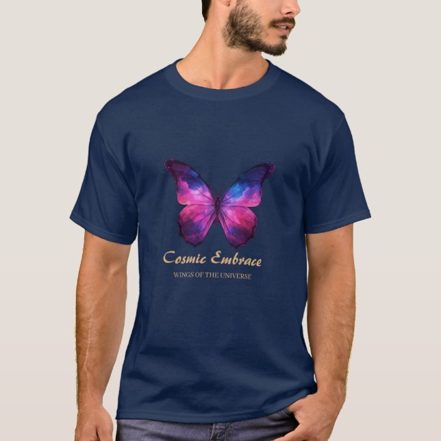 Cosmic Butterfly Galaxy Wings T-Shirt (Front)