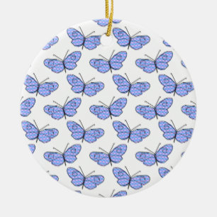 Cosmic Butterfly Pattern Ceramic Ornament