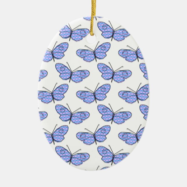 Cosmic Butterfly Pattern Ceramic Ornament (Front)