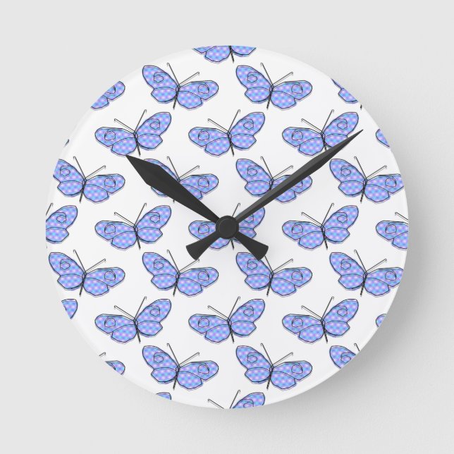 Cosmic Butterfly Pattern Round Clock (Front)