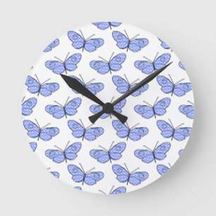 Cosmic Butterfly Pattern Round Clock