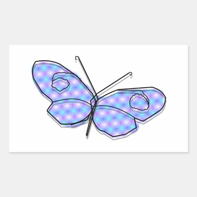 Cosmic Butterfly Rectangular Sticker (Front)
