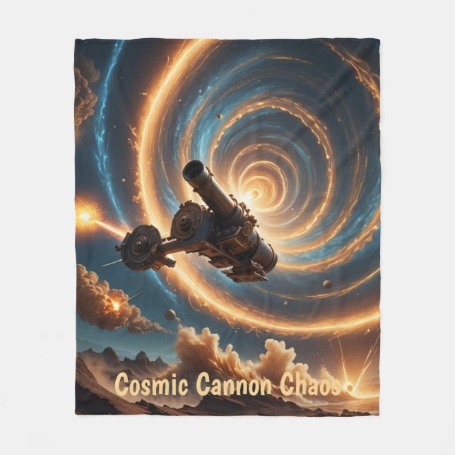 Cosmic Cannon Chaos Fleece Blanket (Front)