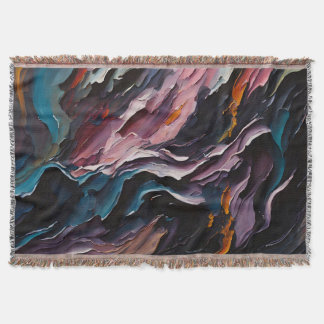 Cosmic Canyon Abstract Landscape Throw Blanket