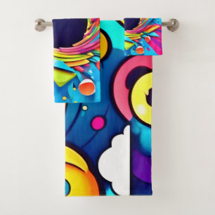 Cosmic Carnival Art Bath Towel Set