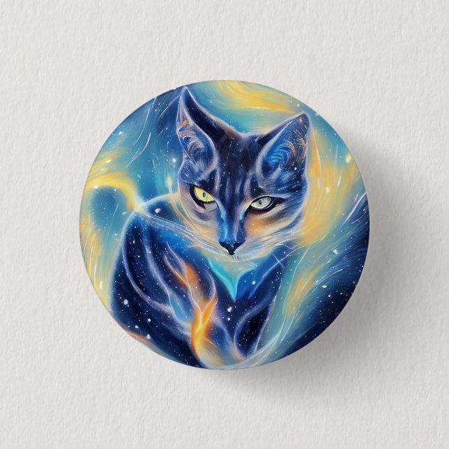 Cosmic Cat 3 Cm Round Badge (Front)