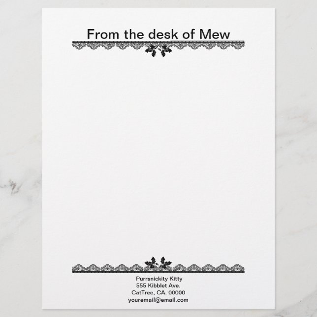 Cosmic Cat Acorn Custom Letterhead (Front)