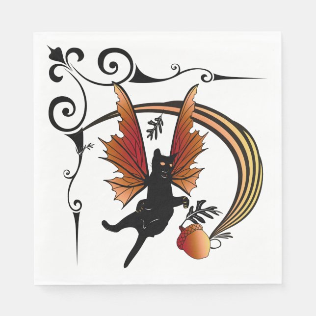 Cosmic Cat Acorn Napkin (Front)
