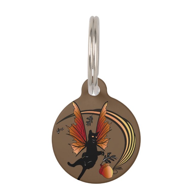 Cosmic Cat Acorn Pet Tag (Front)