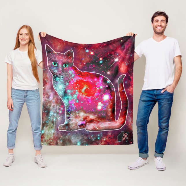 Cosmic Cat Alpha Fleece Blanket (In Situ)