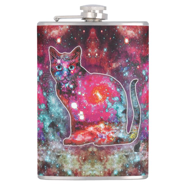 Cosmic Cat Alpha Hip Flask (Front)