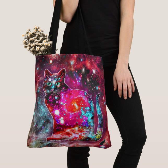 Cosmic Cat Alpha Tote Bag (Close Up)