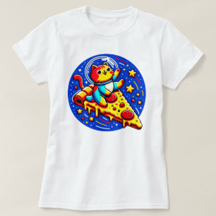 Cosmic Cat Astronaut - Funny Space Pizza Adventure T-Shirt