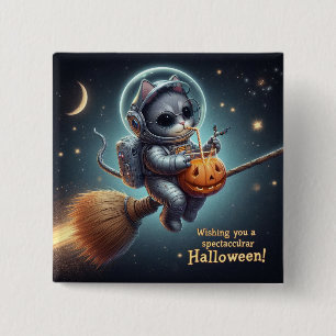 Cosmic Cat Astronaut: Magic and Space Adventure 15 Cm Square Badge