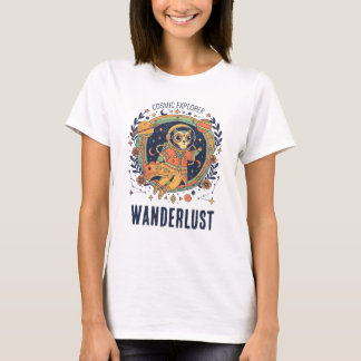 Cosmic Cat Astronaut Space Explorer Wanderlust T-Shirt