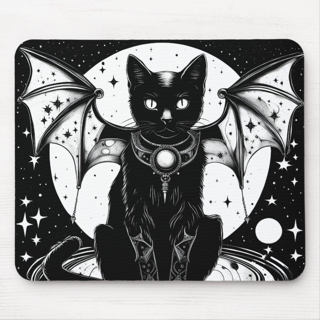 Cosmic Cat Bat Cat I Mouse Pad (Front)
