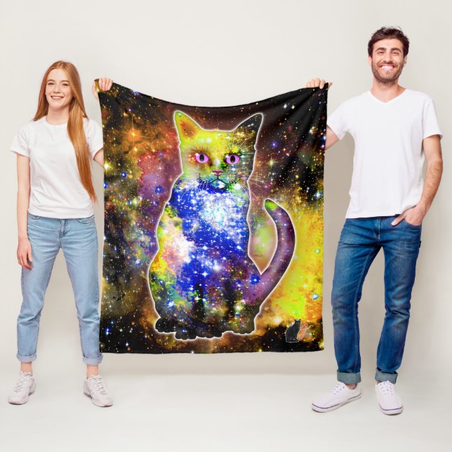 Cosmic Cat Beta Fleece Blanket (In Situ)