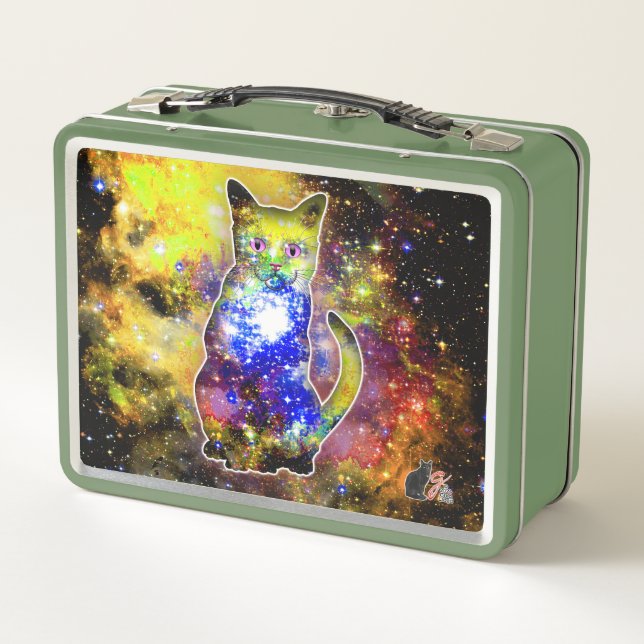 Cosmic Cat Beta Metal Lunchbox (Back)