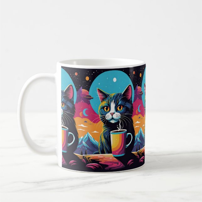 Cosmic Cat Coffee Mug (Left)