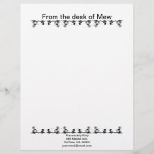 Cosmic Cat Dandelion Custom Letterhead