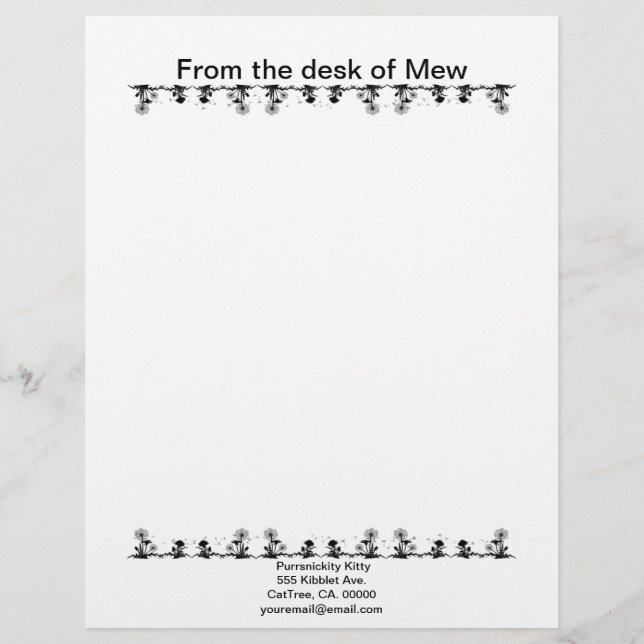 Cosmic Cat Dandelion Custom Letterhead (Front)
