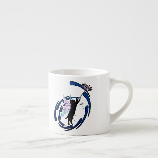 Cosmic Cat Dandelion Espresso Cup (Right)