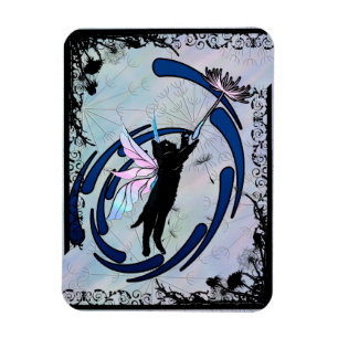 Cosmic Cat Dandelion Magnet