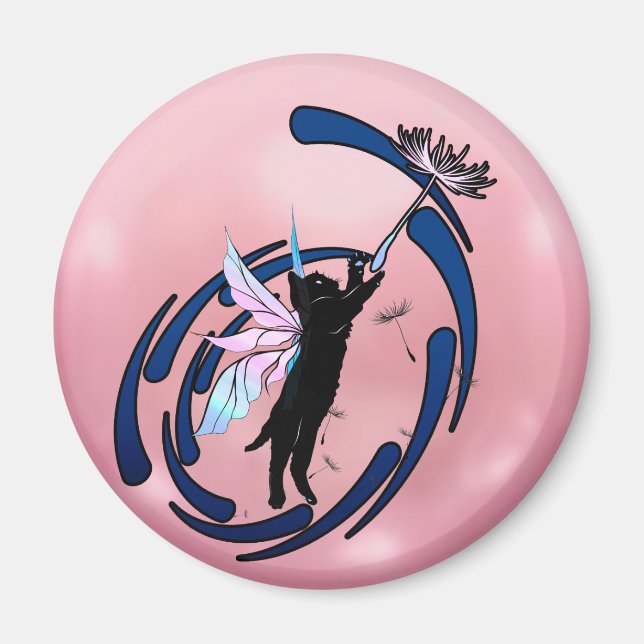 Cosmic Cat Dandelion Magnet (Front)