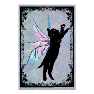 Cosmic Cat Dandelion Poster