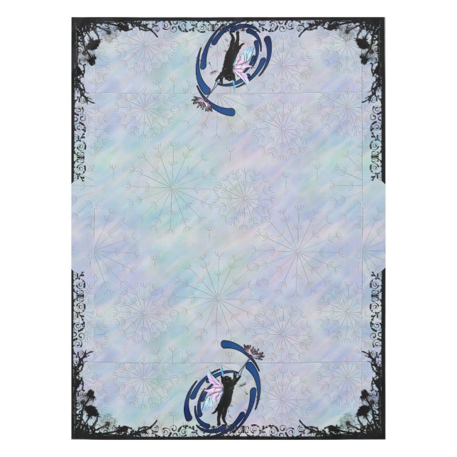 Cosmic Cat Dandelion Tablecloth (Front)