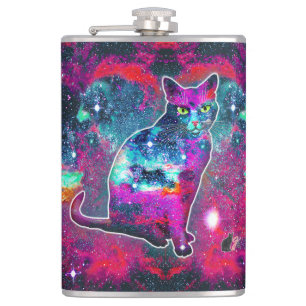 Cosmic Cat Delta Hip Flask