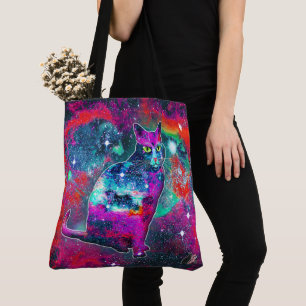 Cosmic Cat Delta Tote Bag