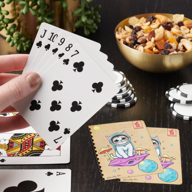 Cosmic Cat Dreams Poker Deck (In Situ)