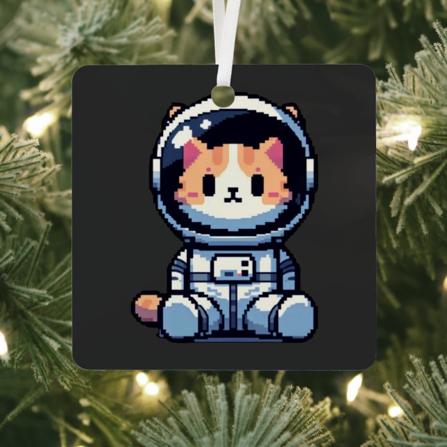 Cosmic Cat Explorer Metal Tree Decoration (Insitu)