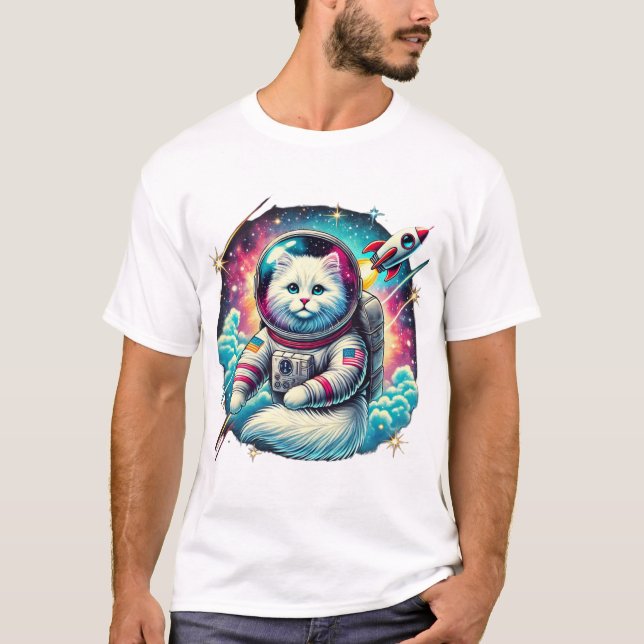 Cosmic Cat Explorer – Space Kitty Adventur T-Shirt (Front)