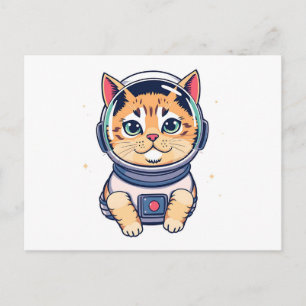 Cosmic Cat Fun Playful Postcard