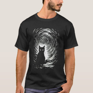 Cosmic Cat in Mystical Spiral Vortex T-Shirt