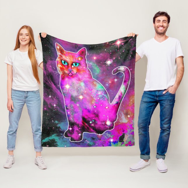 Cosmic Cat Iota Fleece Blanket (In Situ)