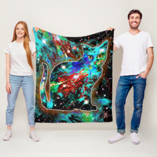 Cosmic Cat Lambda Fleece Blanket