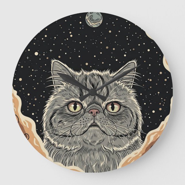 Cosmic Cat Large Clock (Front)