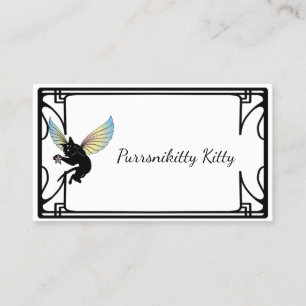 Cosmic Cat Moon and Stars Business Card