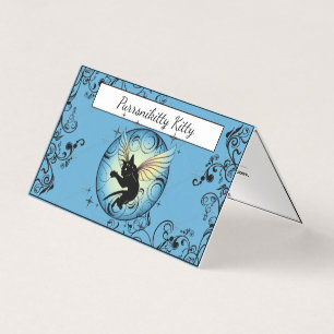 Cosmic Cat Moon and Stars Business Card