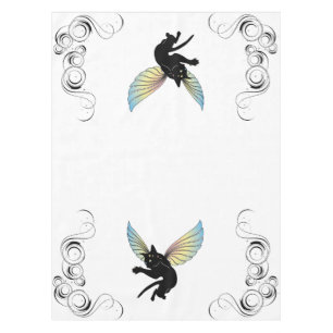 Cosmic Cat Moon and Stars Tablecloth