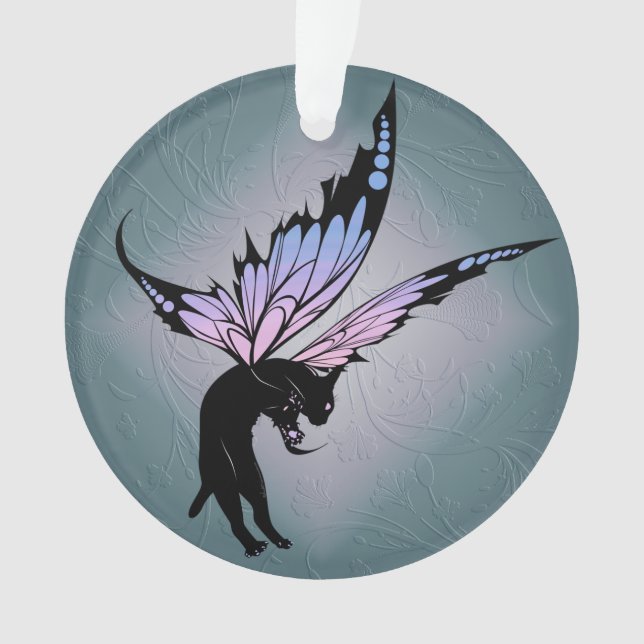 Cosmic Cat Moon Ornament (Front)